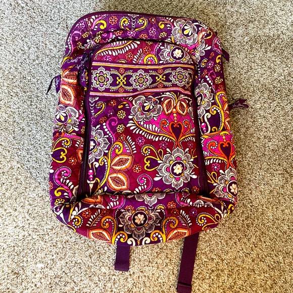 Vera Bradley Quilted Cotton Laptop Backpack in Pink Multicolor - Picture 1 of 3